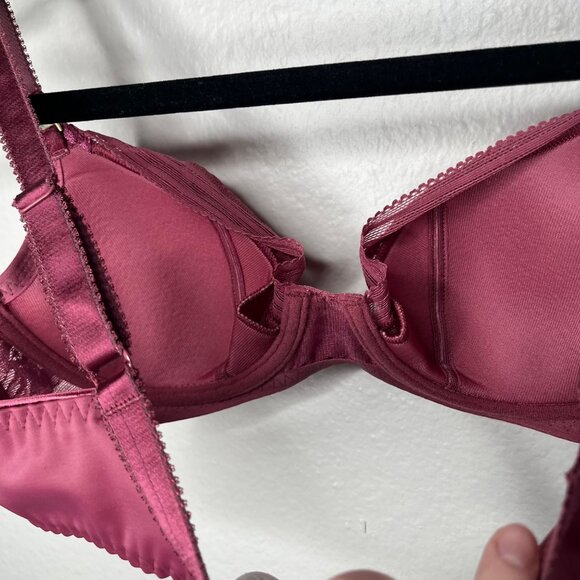 Fantasie Womens Fusion Lace Rosewood Pink 32D Underwire Bra - Picture 9 of 9